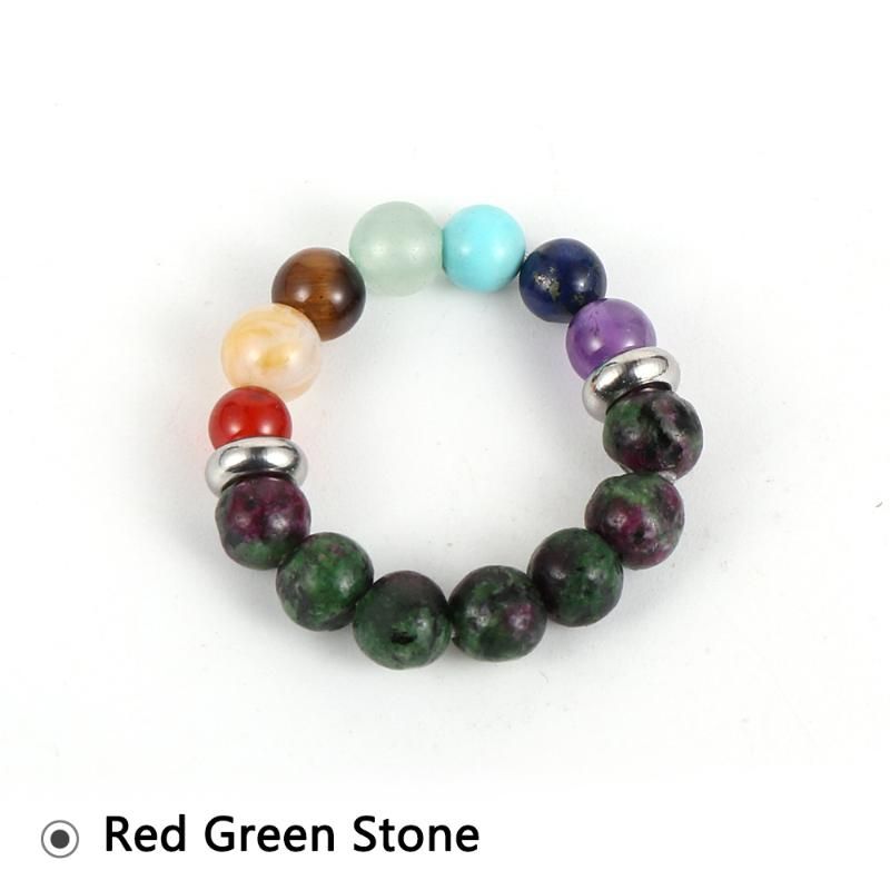 Red Green Stone Silver Plated