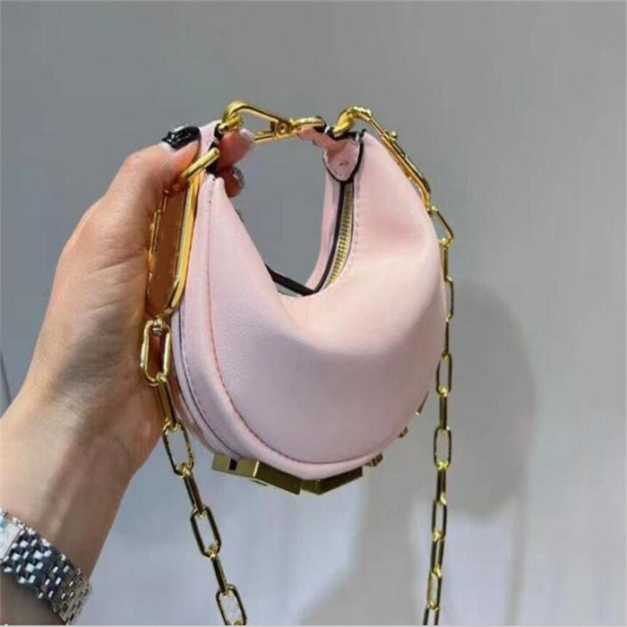 Pink Bag Metal chain shoul