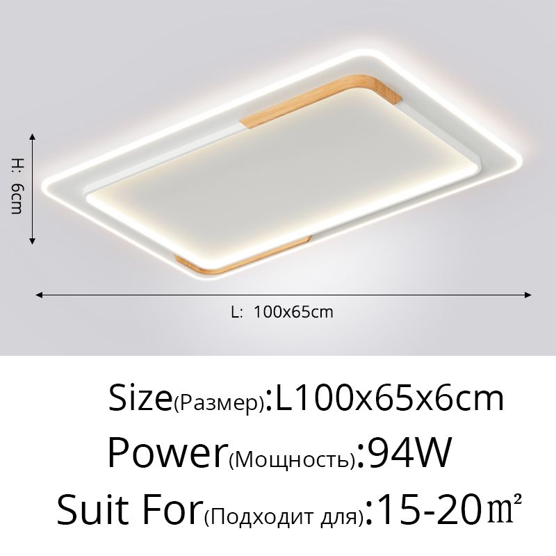 En L100x65cm 94W varm vit ingen fjärrkontroll