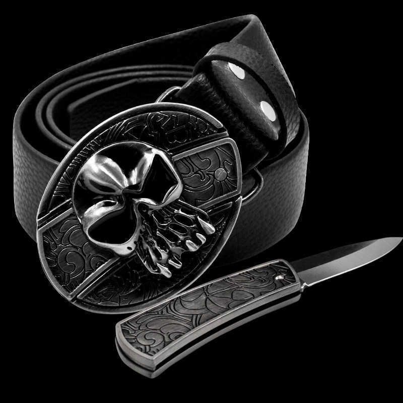 Skull Head Leather Black-100-135cm