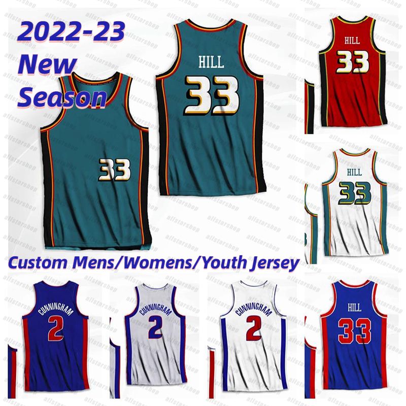2022 2023 Jersey 2 Cade Cunningham 23 Jaden Ivey 33 Grant Hill