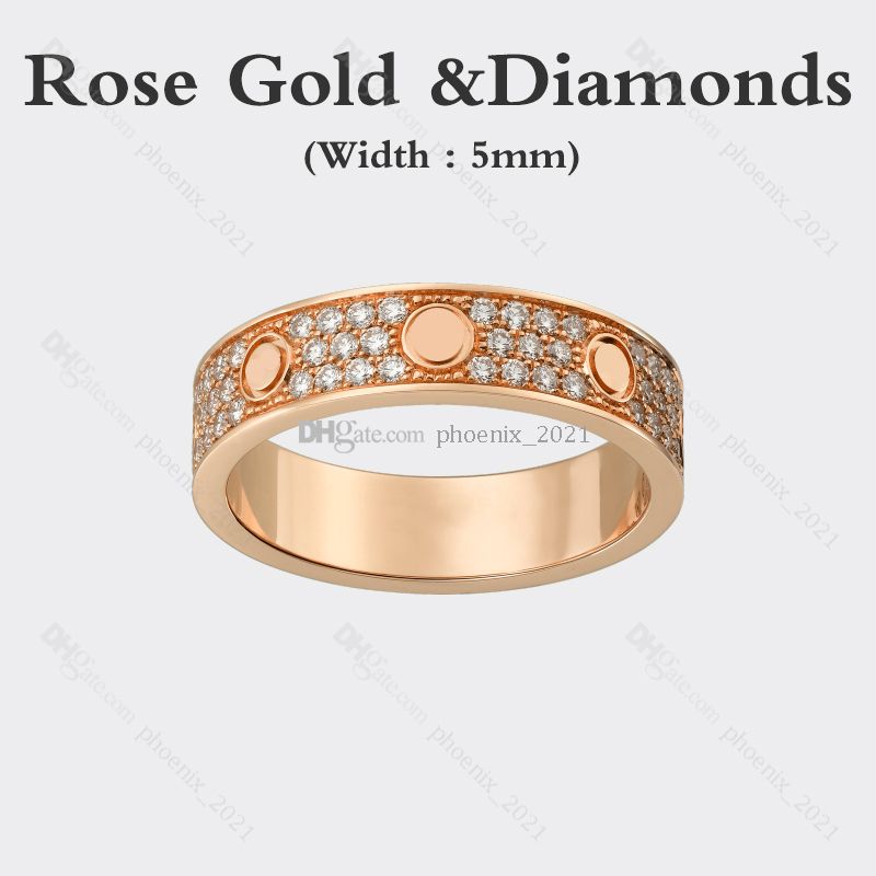 Rose Gold (5mm) -Diamonds Love Bague