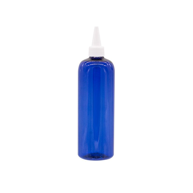 500 ml blå flaska vit plast