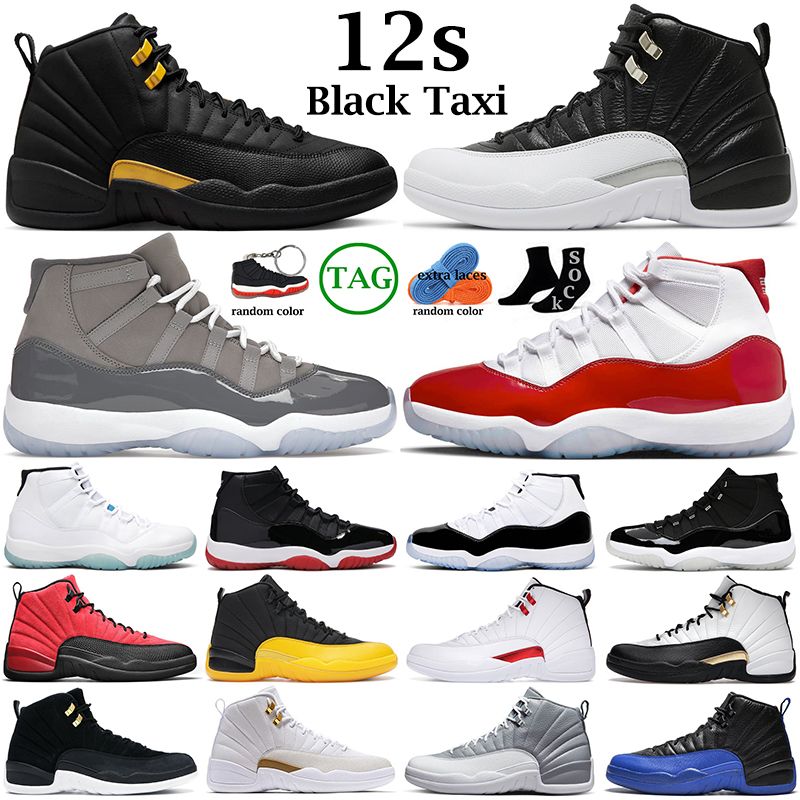 mens basketball shoes 12s 12 jumpman Playoffs Royalty Black Taxi 