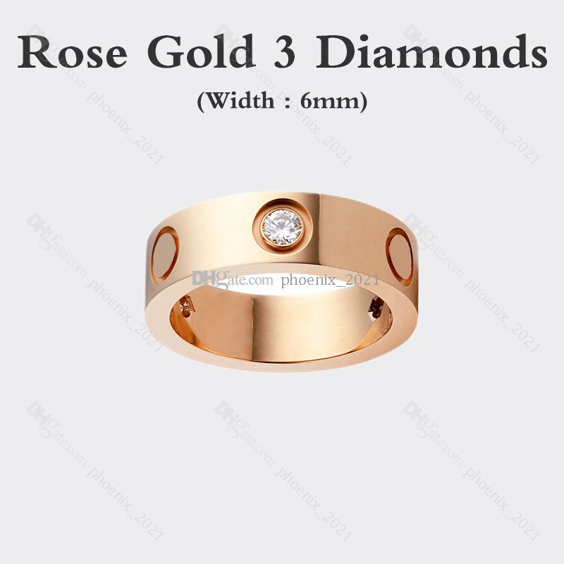 Розовое золото (6 мм) -3 алмаз
