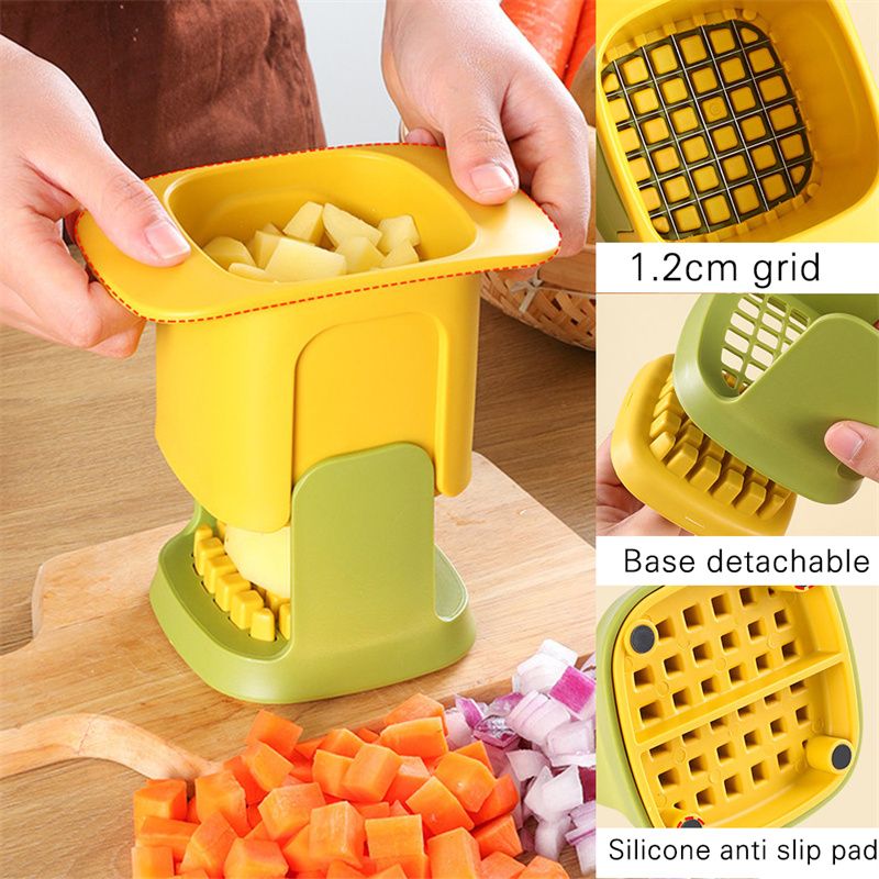 1pc Green/Yellow Multifunctional Drainage and Vegetable Cutting Tool for  Household Kitchens Shredded Sliced and Diced