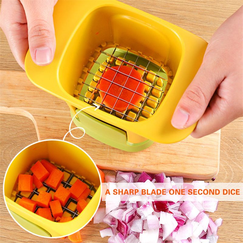 1pc Green/Yellow Multifunctional Drainage and Vegetable Cutting Tool for  Household Kitchens Shredded Sliced and Diced