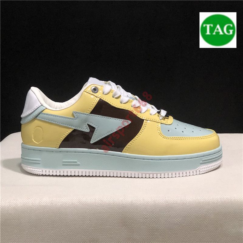 09 patent leather yellow brown mint