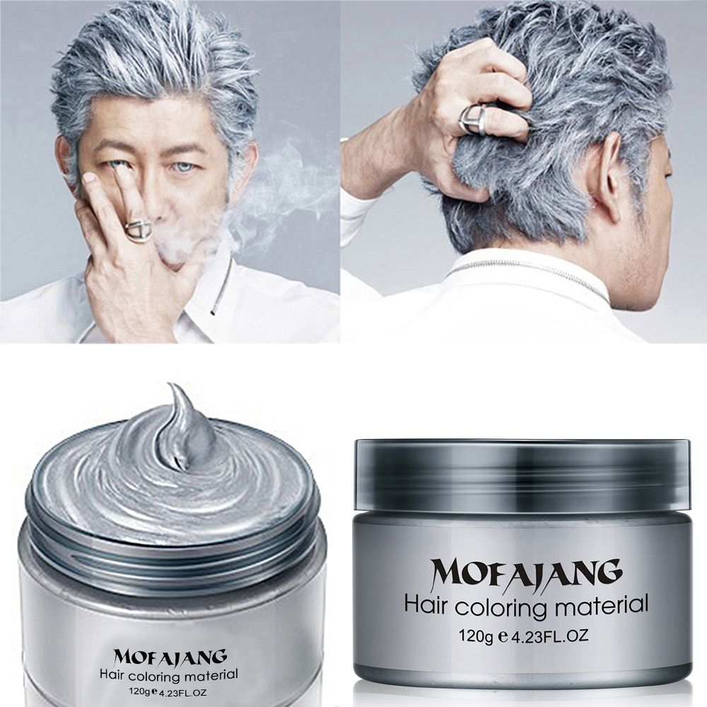 Hair Colors Color Wax Styling Pomade Silver Grandma Grey Temporary Dye  Disposable Fashion Festival Celebrate Molding Coloring Mud Cream 221107
