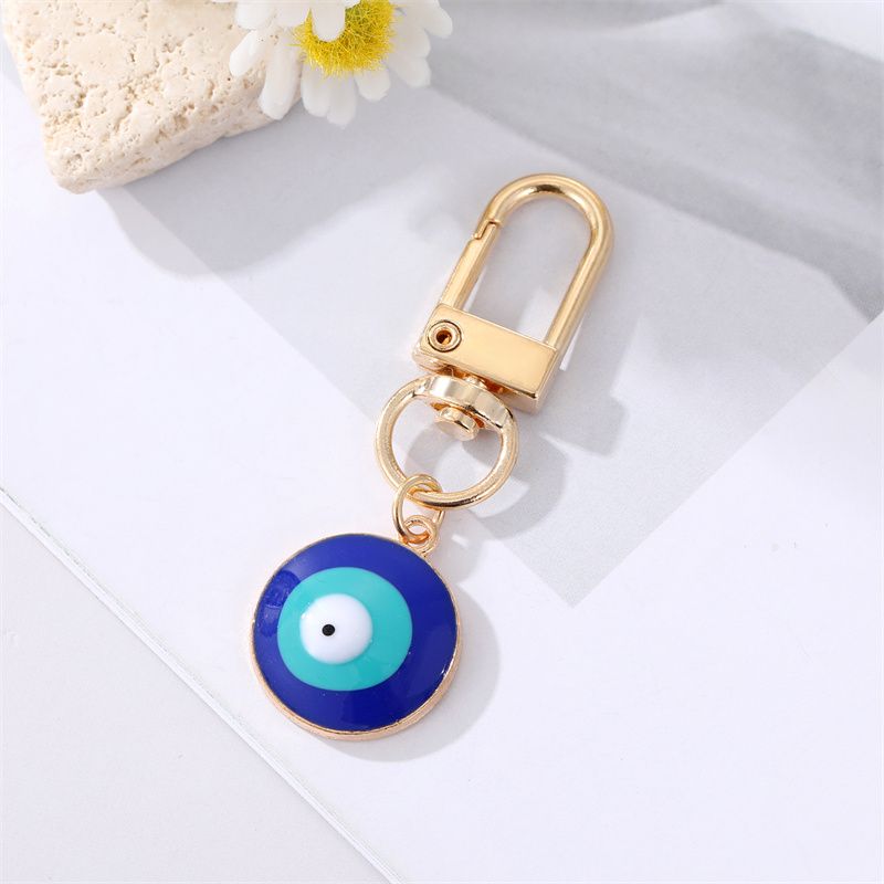 Enamel Blue Water Drop Heart Evil Eye Evil Eye Keychain For