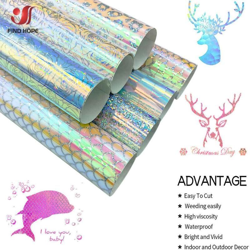 30x25cm Iridescent Gradient Permanent Vinyl Adhesive Craft Vinyl 6