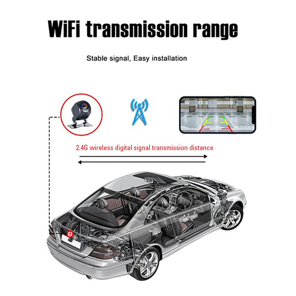 Wireless Backup Camera HD WIFI Rear View Camera for Car, Vehicles, WiFi  Backup Camera with Night Vision, IP67 Waterproof LCD Wireless Reversing