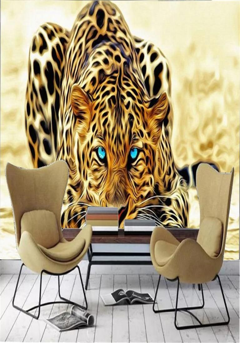 Papel de pantalla 3D feroces tigres fondos de pantalla de animales hd  estampado digital hermosa pintura