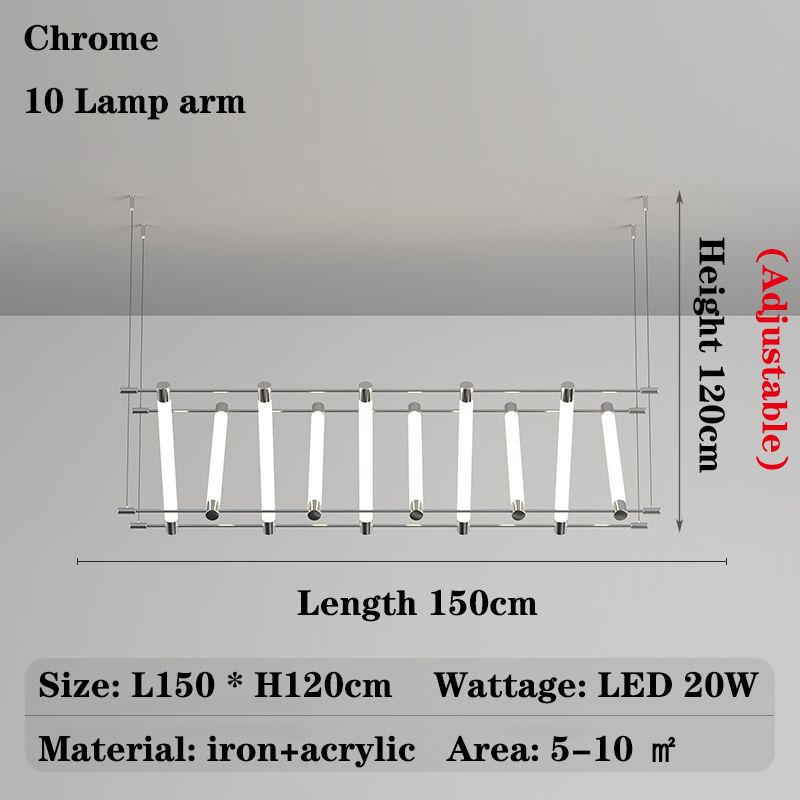 Chrome - 10 braccio lampada Luce calda no