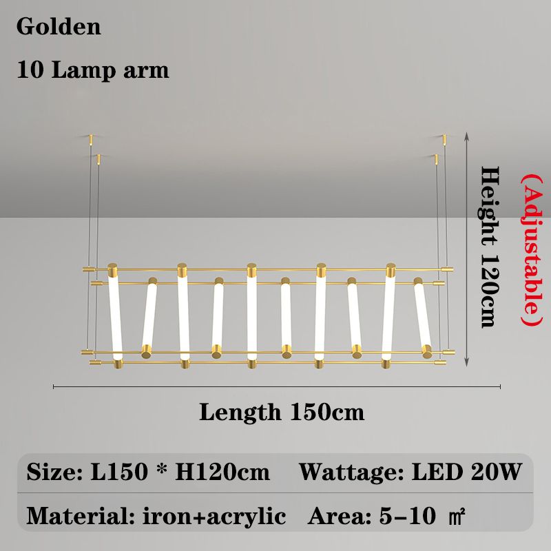 Golden - 10 braccio lampada Luce calda no