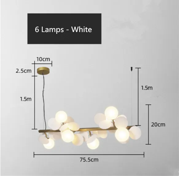 6 lamp białych ciepłych białych