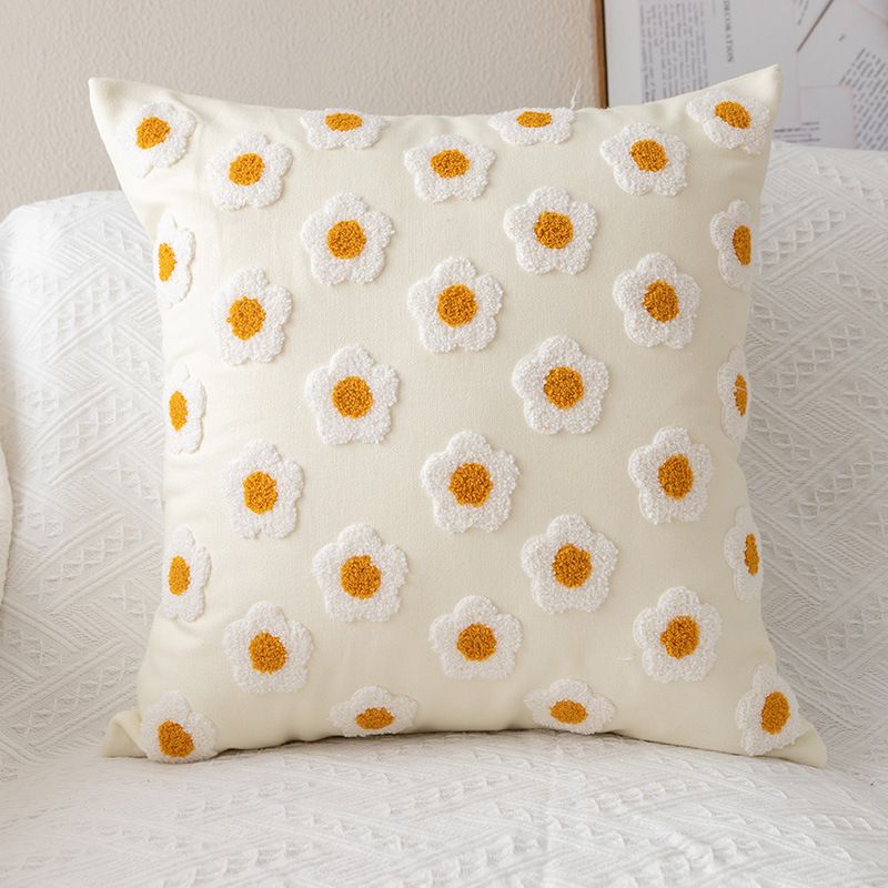 Coussin de couverture-flowerwhite-45x45cm