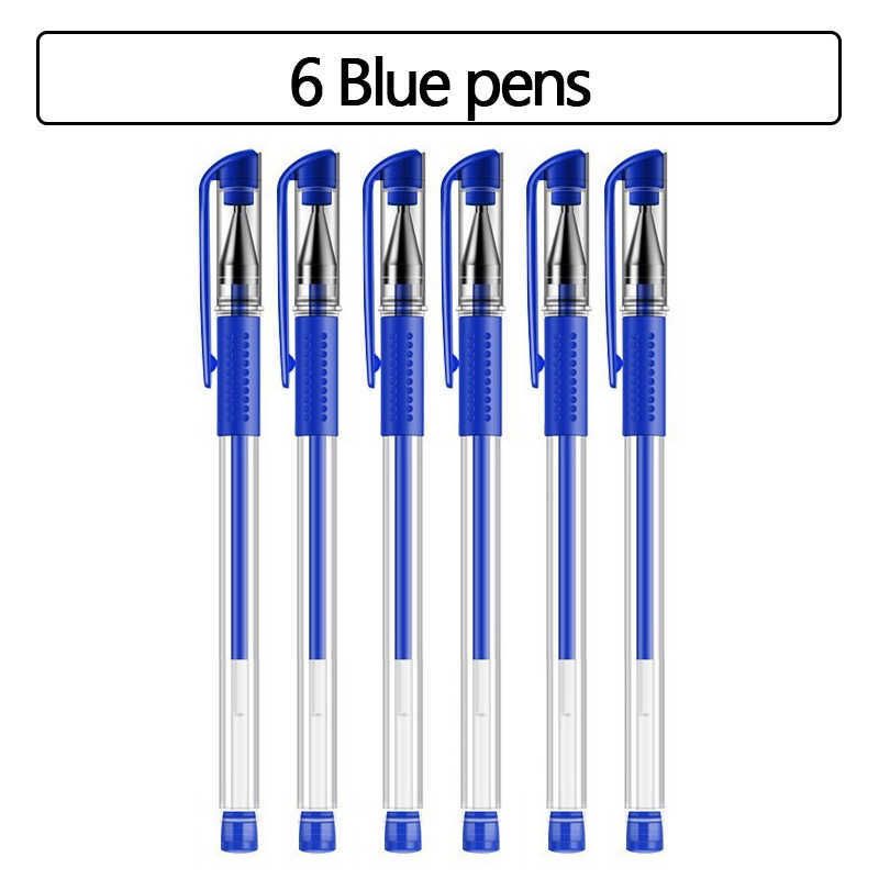6 st blå penna