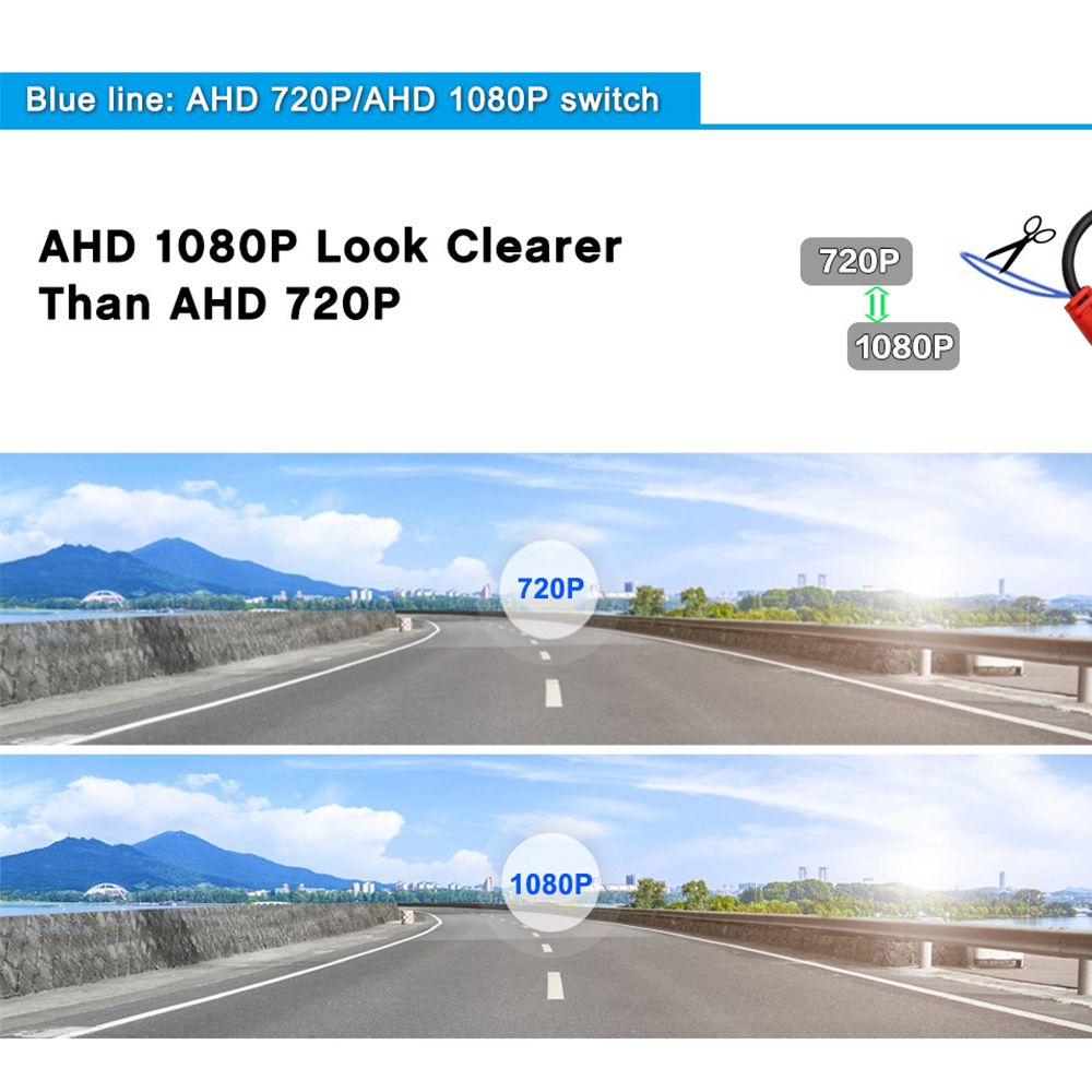 GreenYi AHD 1080P Front Side Rear View Camera Night Vision Fisheye  Golden/Black Lens Car Reverse Backup Cam