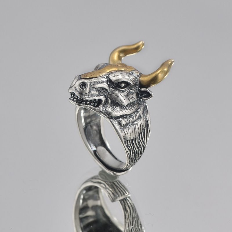 Kina n￶tkreatur ring 925 sterling silver