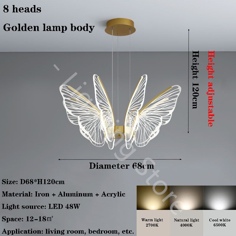 8 têtes de lumière chaud sans distant