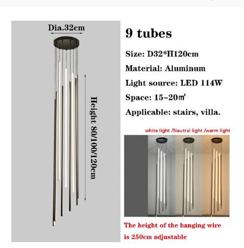 6lamp arms Tube length 100cm