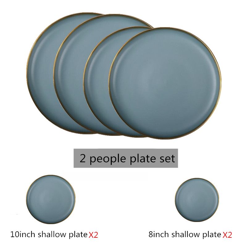 2 people plate set