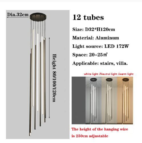 6lamp arms Tube length 120cm