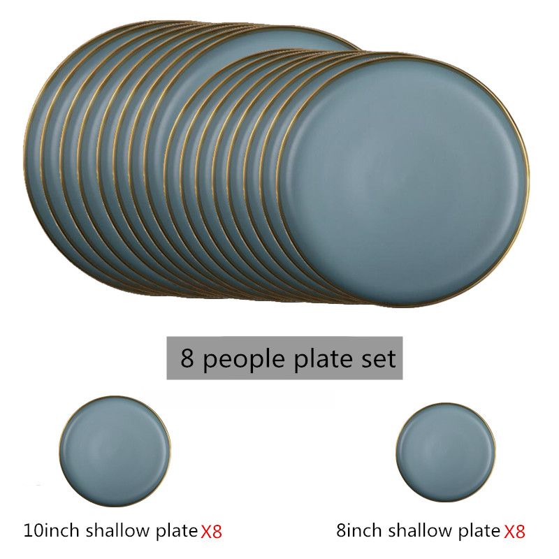 8 people plate set