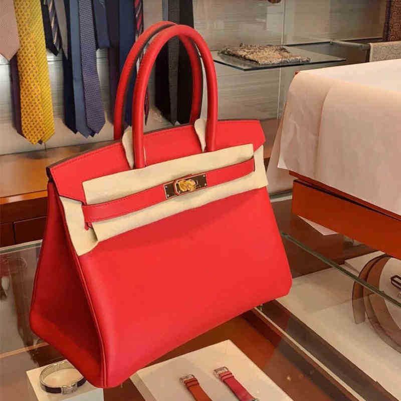 Red medium 30cm top leather