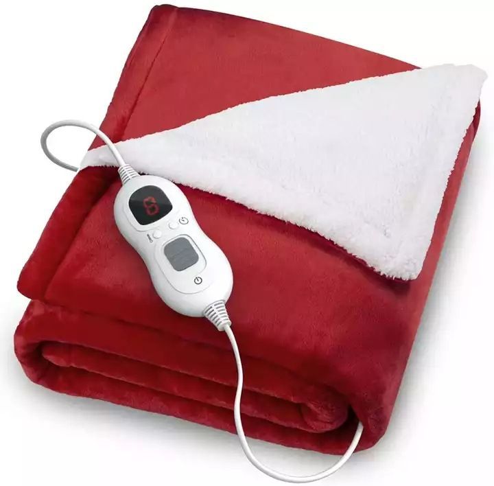 CozyTek Electric Heated Blanket Soft Fleece Overheat Protection