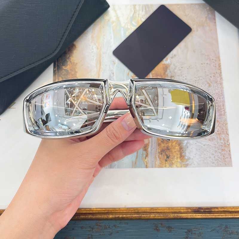 silver frame white lenses