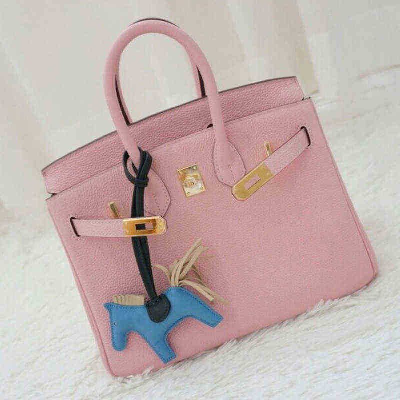 Litchi pattern platinum bag pink25