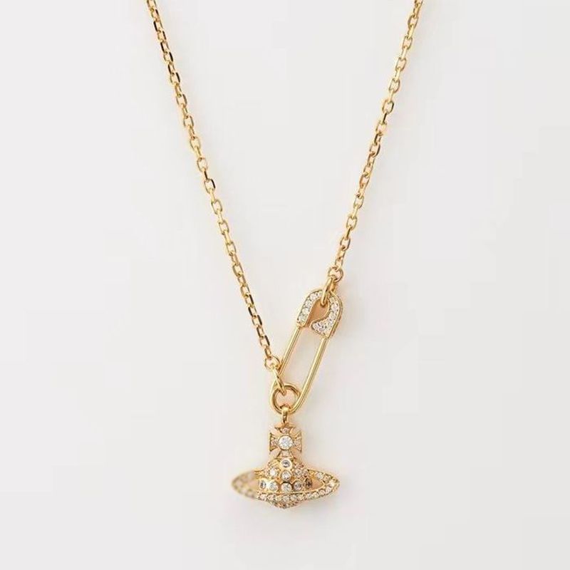 18k gouden pin planeet ketting