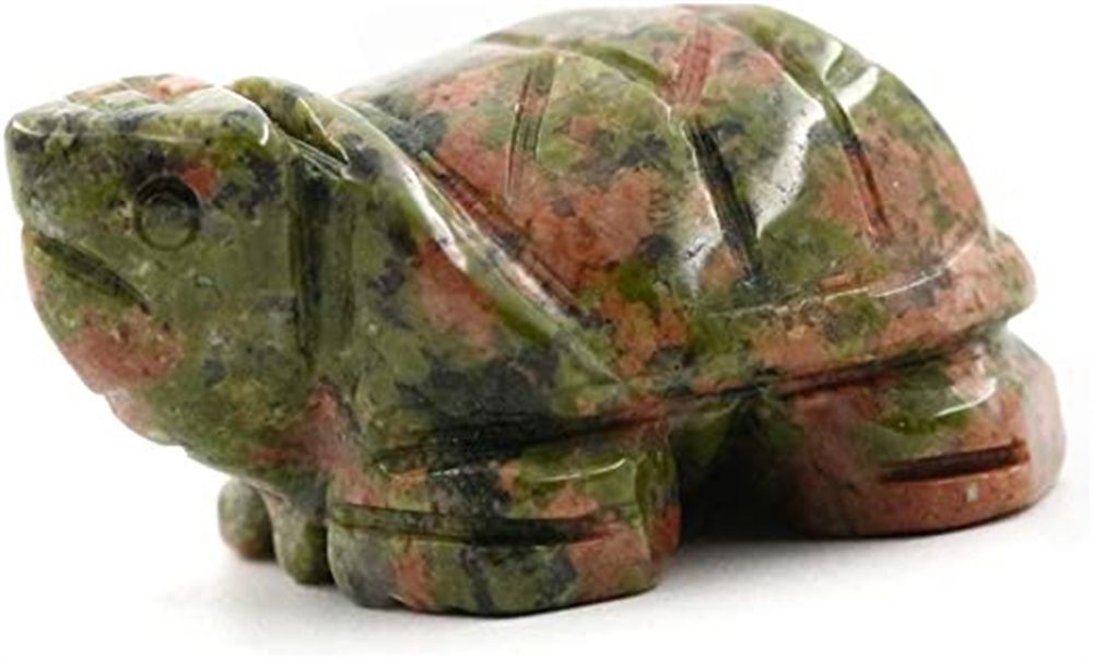  inch Hand Carved Turtle Gemstone Crystal Tortoise Pocket Stone Animal  Figurines Statue Sculpture BHC357