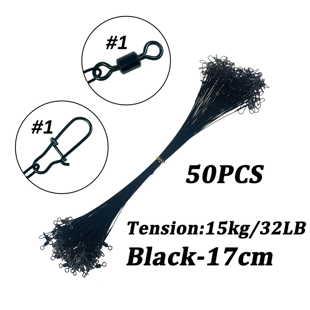 50pc 17cm 32lb Black