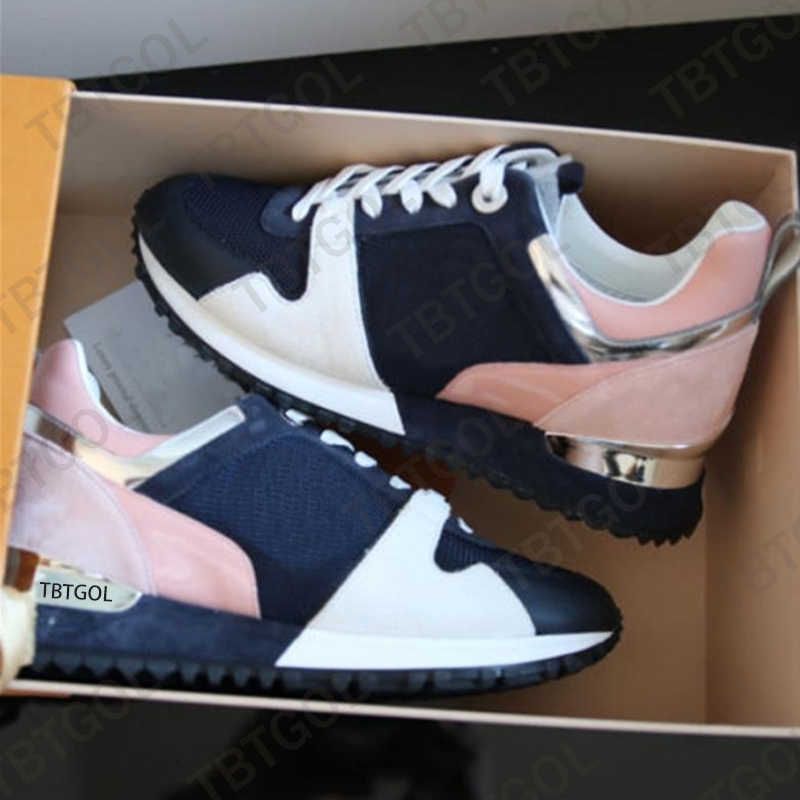 Classic RUN AWAY Sneakers Men Woman Real Leather Shoes Men Racer Sports  Sneakers Women Lace Up Black Brown Shoes Flats Casual Trainers Shoes With  Box NO12 From Designershoes_no1, $74.03