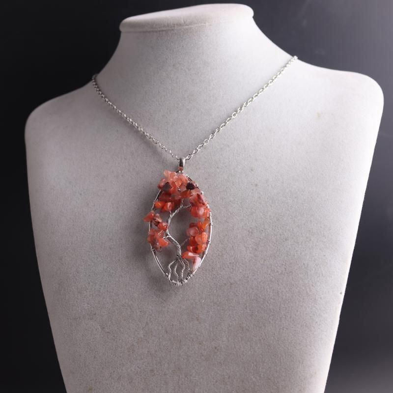 Carnelian Silver Gold Winding 45 cm