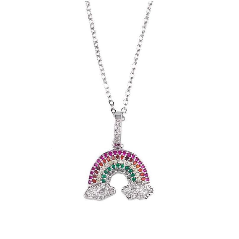 Rainbow Necklace Silver