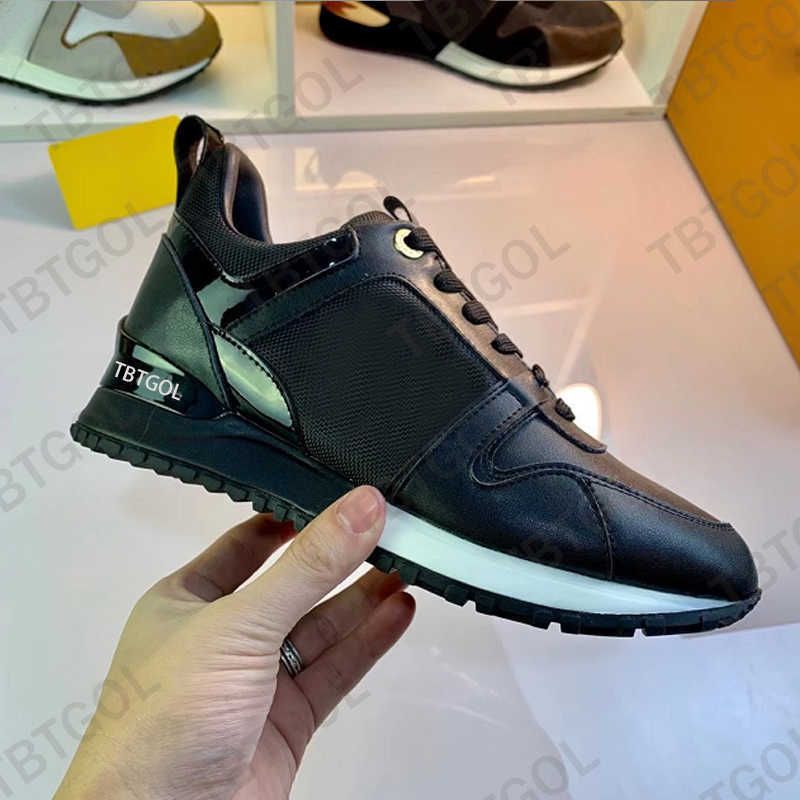 Classic RUN AWAY Sneakers Men Woman Real Leather Shoes Men Racer Sports  Sneakers Women Lace Up Black Brown Shoes Flats Casual Trainers Shoes With  Box NO12 From Designershoes_no1, $74.03