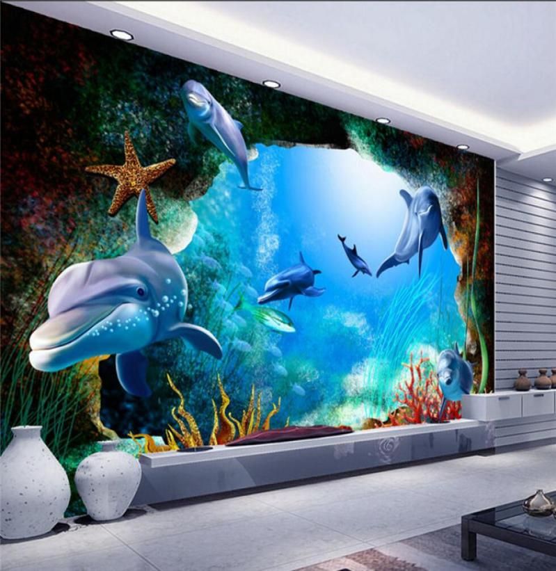 Custom 3D Po Wallpaper Scenery For Walls Ocean Seabed Cave Cartoon Dolphin Wall Mural Kids Wall Paper Children039s Room Deco Custom 3D Po Wallpaper Scenery For Walls Ocean Seabed Cave Cartoon Dolphin Wall Mural Kids Wall Paper Children039s Room Deco