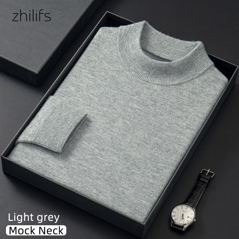 light grey mock neck