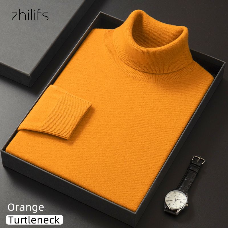 orange turtleneck