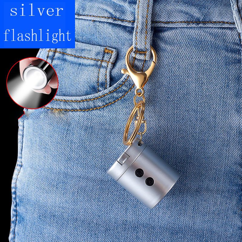 silver flashlight