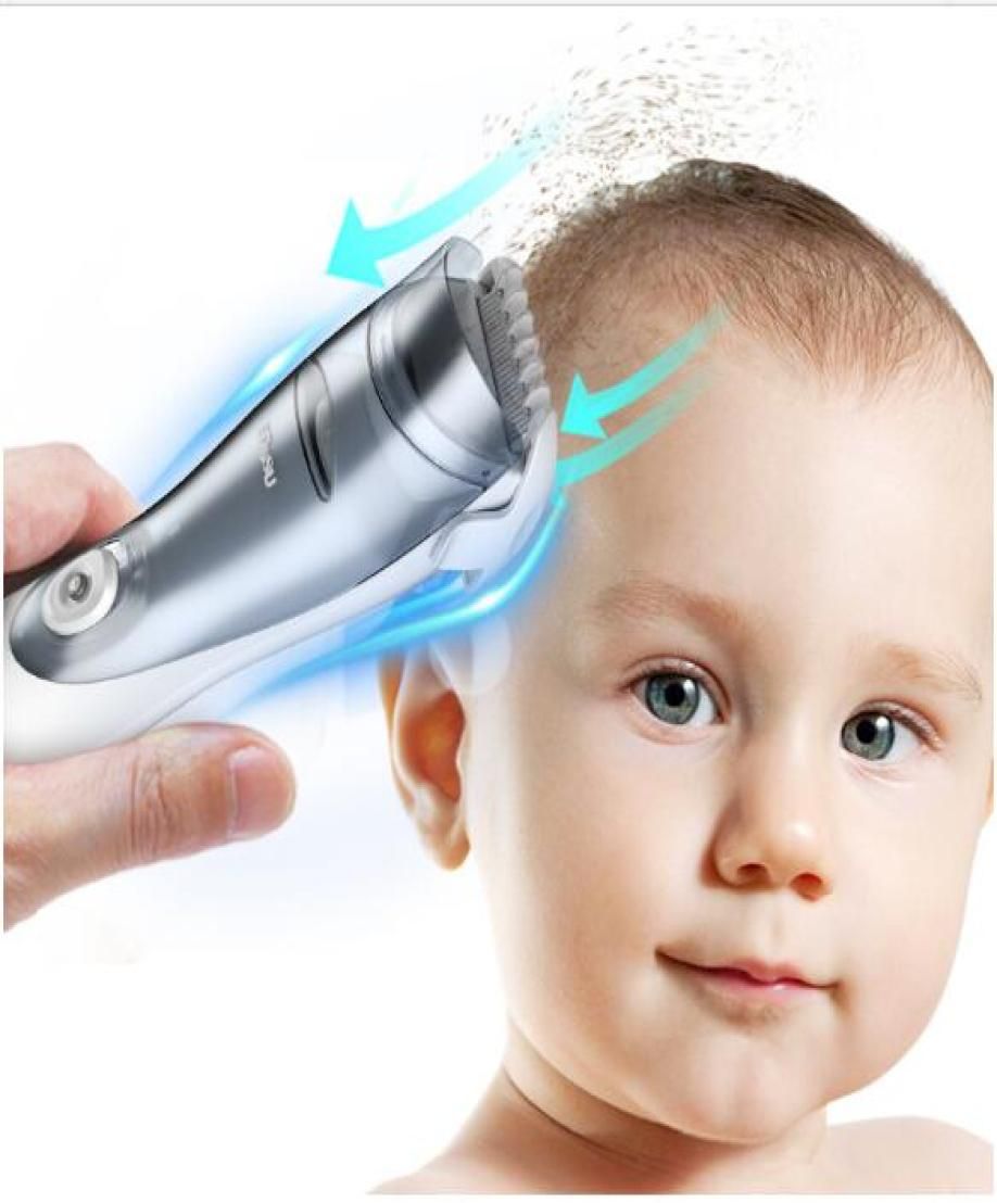 professional IPX7 washable baby hair clipper vacuum less mess children  hairdress trimmer infant hair styling baber tool8650792