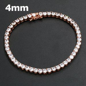 4 mm en or rose-8inch