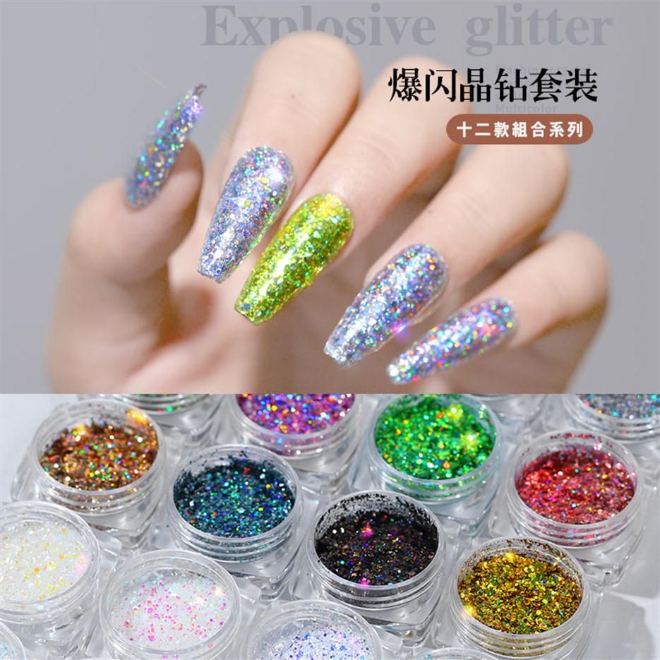12pcs set nail art glitter gold white purple rose diamond flakes super fine Chameleon nail MZ174307x 12pcs set nail art glitter gold white purple rose diamond flakes super fine Chameleon nail MZ174307x