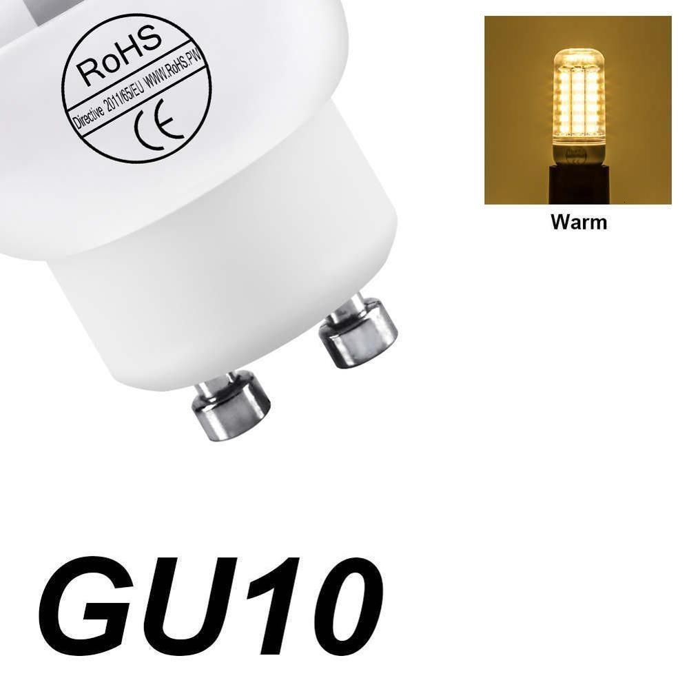 Gu10 Warm White-72leds 220v 10pcs-Two
