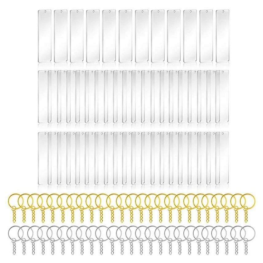 150 Acrylic Blank Acrylic Keychains With Rings For DIY Crafts And Projects  Clear Rectangle Blanks With Clear Vinyl Holder From Fzctb5, $30.91