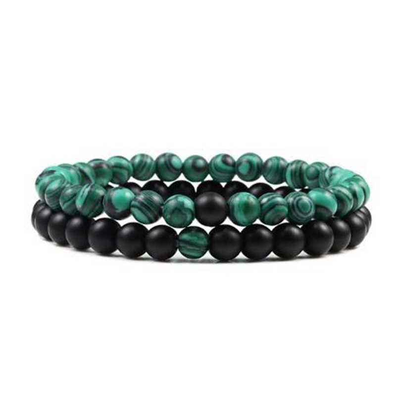 Malachite Frosted Black-Bracelet 19 cm (P